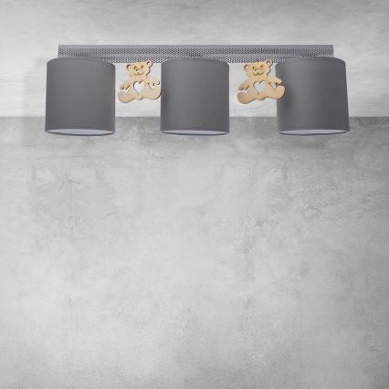 Plafonieră copii BEAR 3xE27/60W/230V