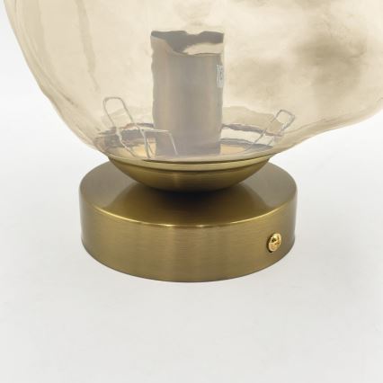 Plafonieră CRISTAL 1xE14/15W/230V alamă/bej fumuriu