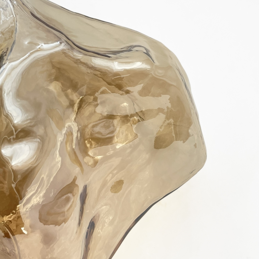 Plafonieră CRISTAL 1xE14/15W/230V alamă/bej fumuriu