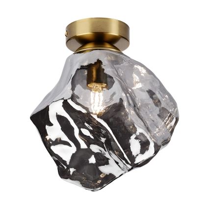 Plafonieră CRISTAL 1xE14/15W/230V alamă/negru fumuriu