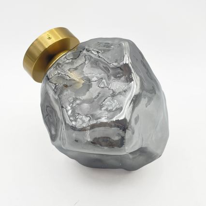 Plafonieră CRISTAL 1xE14/15W/230V alamă/negru fumuriu