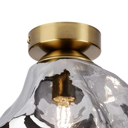 Plafonieră CRISTAL 1xE14/15W/230V alamă/negru fumuriu