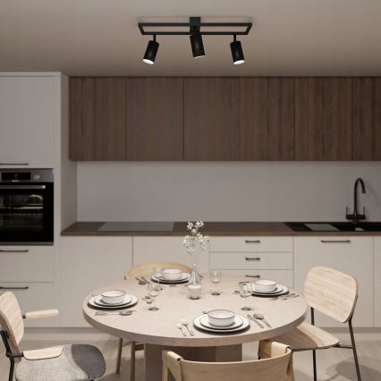 Plafonieră cu 3xGU10/30W/230V neagră