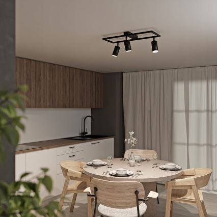 Plafonieră cu 3xGU10/30W/230V neagră