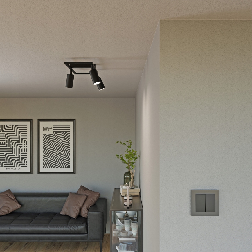 Plafonieră cu 3xGU10/30W/230V neagră