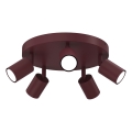 Plafonieră cu 5 spoturi FUN 5xGU10/8W/230V burgundy