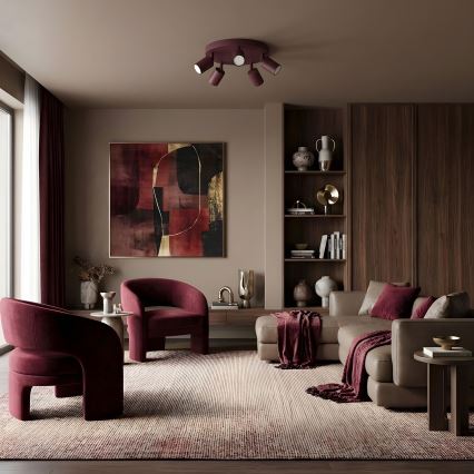 Plafonieră cu 5 spoturi FUN 5xGU10/8W/230V burgundy