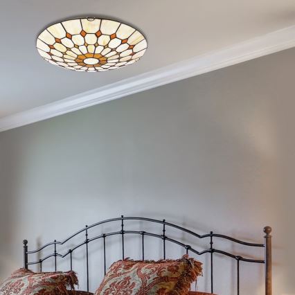 Plafonieră cu abajur din sticlă vitrată Tiffany 2xE27/60W/230V Rabalux