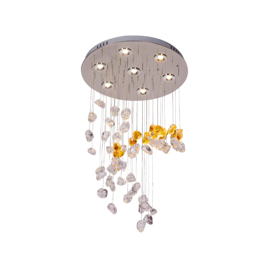 Plafonieră cu cristale LED AVARA LED/24W/230V, diametru 40 cm, crom lucios + telecomandă