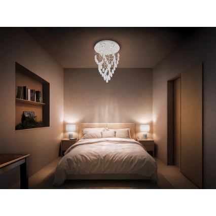 Plafonieră LED cu cristale MAJURO LED/30W/230V Ø 45 cm crom lucios + telecomandă