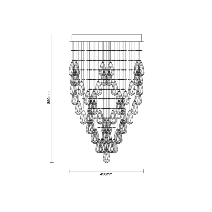 Plafonieră LED cu cristale MAJURO LED/30W/230V Ø 45 cm crom lucios + telecomandă