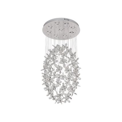 Plafonieră LED cu cristale SAMOA LED/30W/230V Ø 40 cm crom lucios + telecomandă