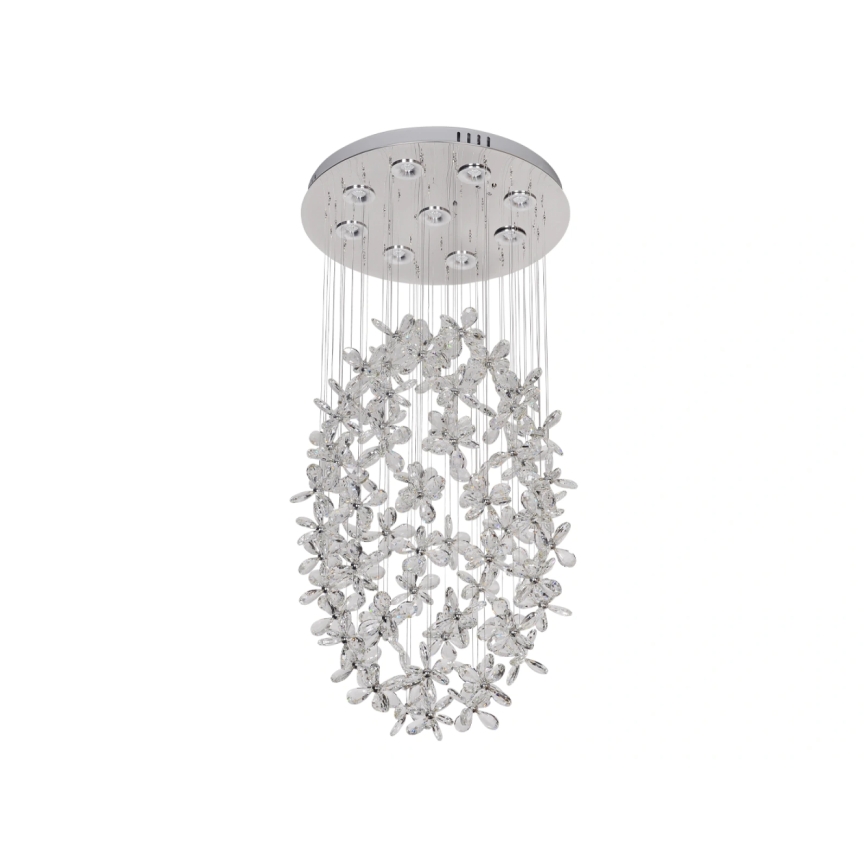 Plafonieră LED cu cristale SAMOA LED/30W/230V Ø 40 cm crom lucios + telecomandă