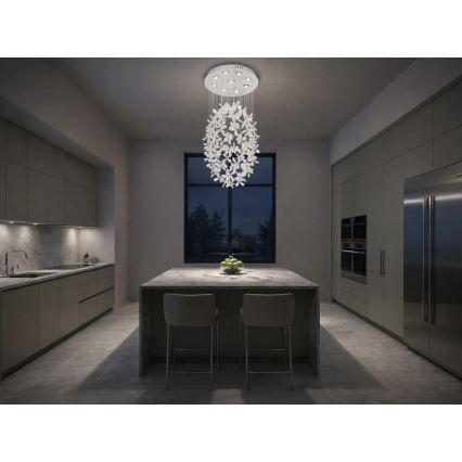 Plafonieră LED cu cristale SAMOA LED/30W/230V Ø 40 cm crom lucios + telecomandă