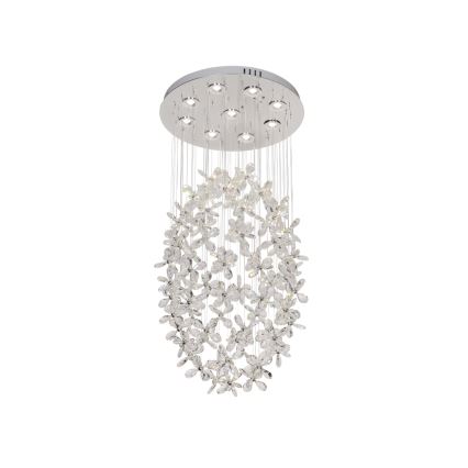 Plafonieră LED cu cristale SAMOA LED/30W/230V Ø 40 cm crom lucios + telecomandă