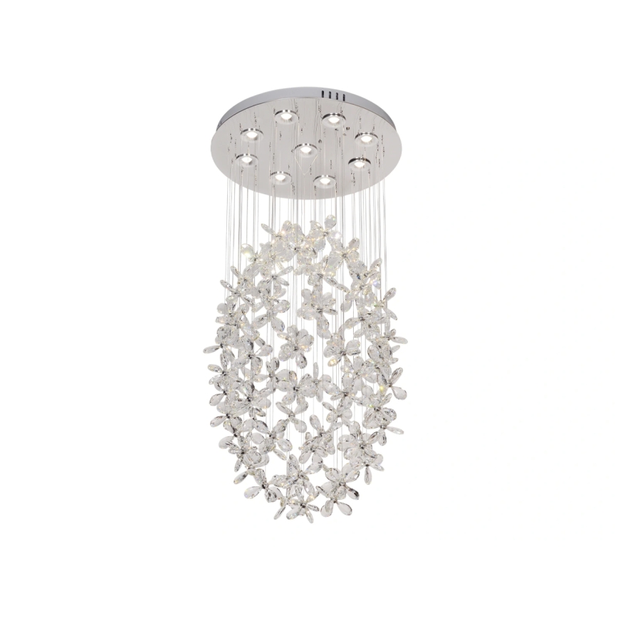 Plafonieră LED cu cristale SAMOA LED/30W/230V Ø 40 cm crom lucios + telecomandă