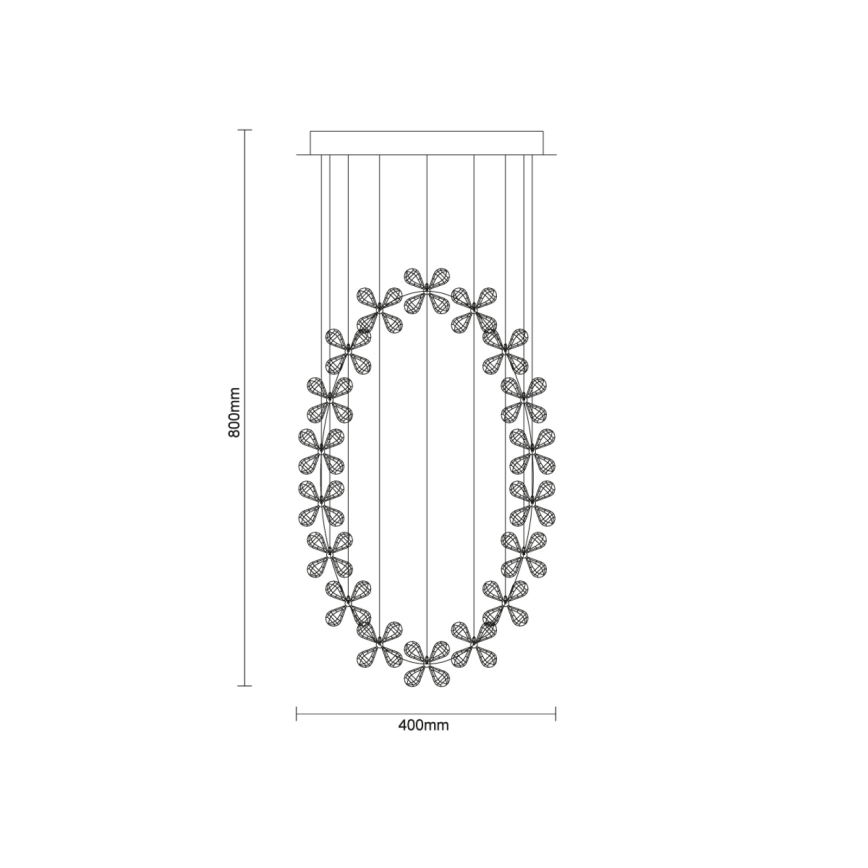 Plafonieră LED cu cristale SAMOA LED/30W/230V Ø 40 cm crom lucios + telecomandă