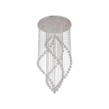 Plafonieră LED cu cristale NAURU LED/30W/230V, diametru 60 cm, crom lucios + telecomandă