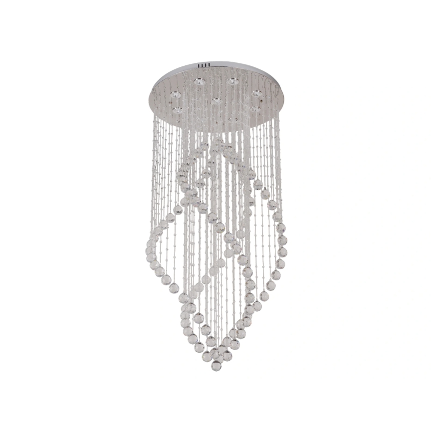 Plafonieră LED cu cristale NAURU LED/30W/230V, diametru 60 cm, crom lucios + telecomandă