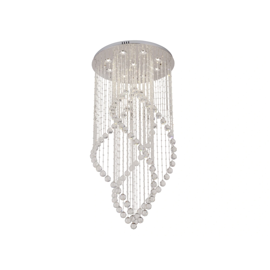 Plafonieră LED cu cristale NAURU LED/30W/230V, diametru 60 cm, crom lucios + telecomandă