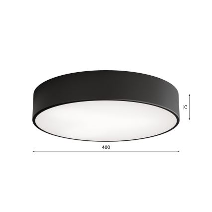 Plafonieră CLEO cu senzor de mișcare și de amurg, 3xE27/24W/230V, Ø 40 cm, neagră