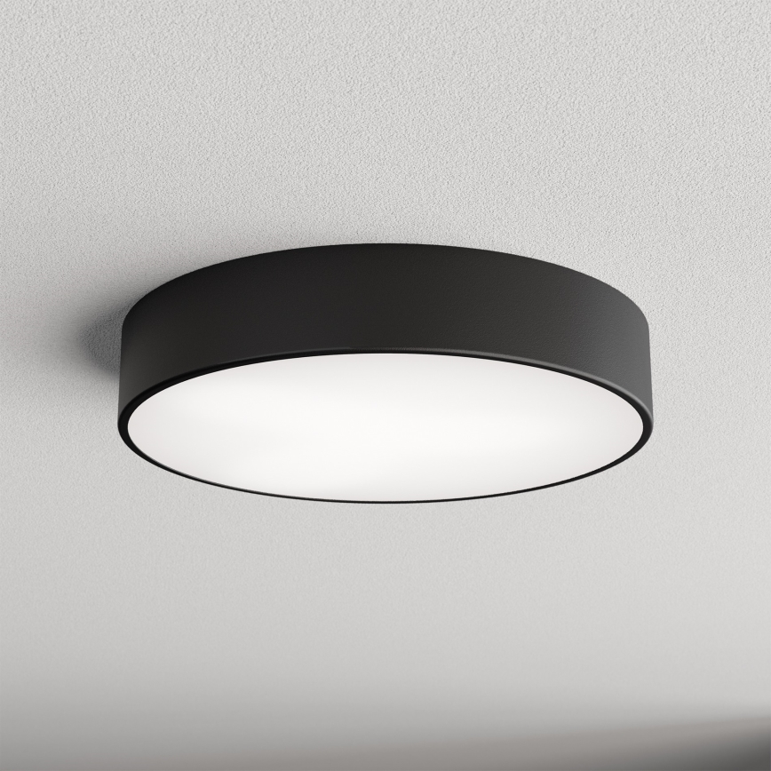 Plafonieră CLEO cu senzor de mișcare și de amurg, 3xE27/24W/230V, Ø 40 cm, neagră