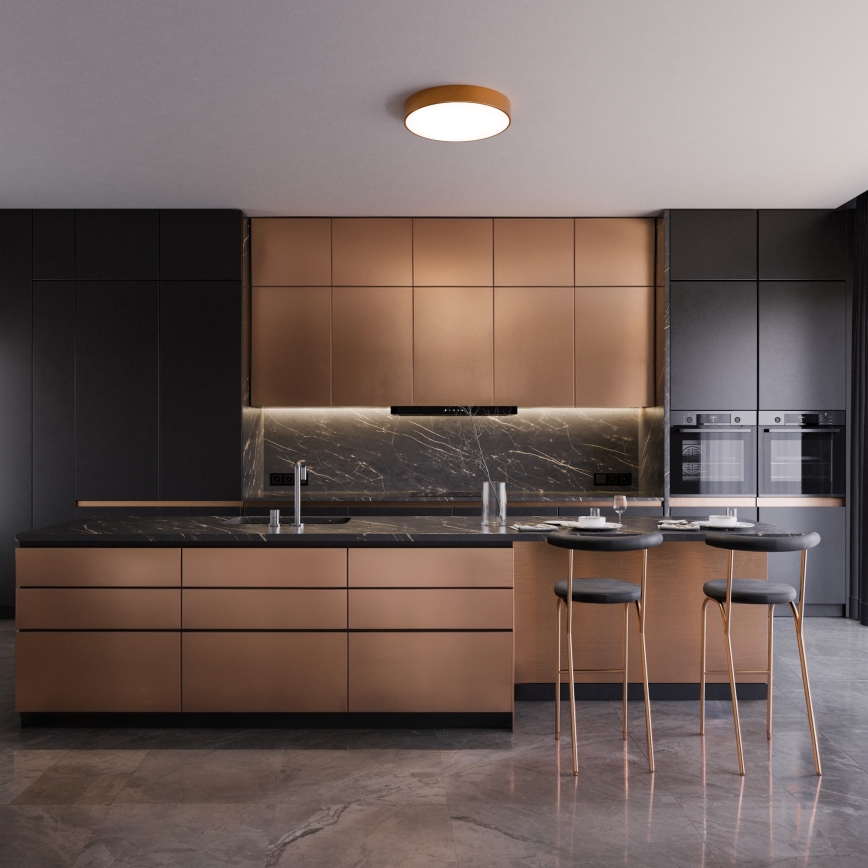 Plafonieră CLEO, cu senzor de mișcare și crepuscular, 4 x E27, 24 W, 230 V, Ø 50 cm, finisaj cupru