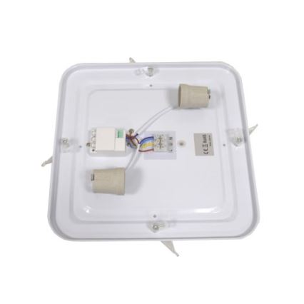 Plafonieră cu senzor WILTON 2xE27/60W/230V 33x33 cm antracit