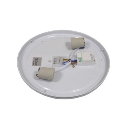 Plafonieră cu senzor WILTON 2xE27/60W/230V Ø 33 cm negru