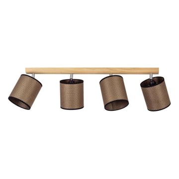Plafonieră cu spoturi BENITA 4xE27/25W/230V maro/stejar