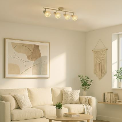 Plafonieră cu spoturi DEX 4xE14/10W/230V bej/crem