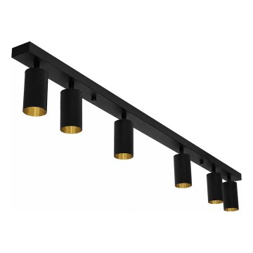 Plafonieră cu spoturi FILO 6xGU10/30W/230V negru/auriu