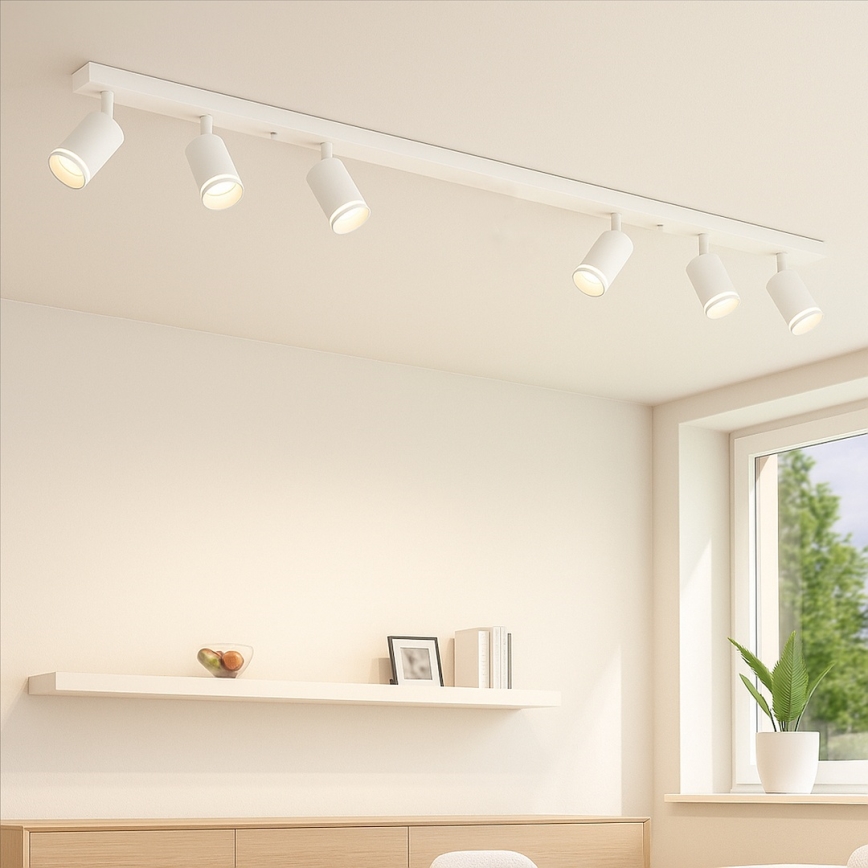 Plafonieră cu spoturi PIPE 6xGU10/10W/230V alb