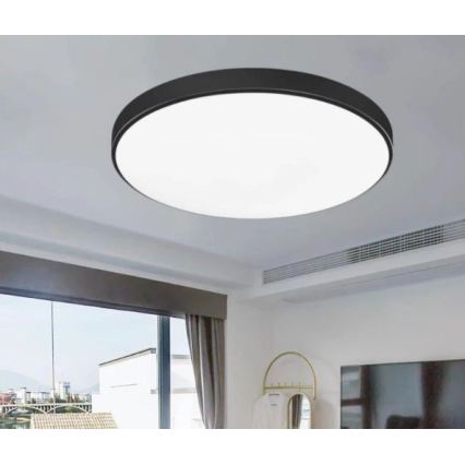Plafonieră de baie CARTER LED/12W/230V 6000K IP44 Ø 22 cm neagră