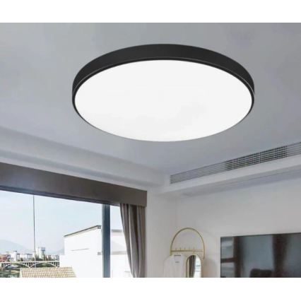Plafonieră de baie CARTER LED/12W/230V 6000K IP44 Ø 22 cm neagră