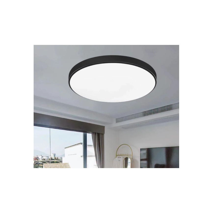 Plafonieră de baie CARTER LED/12W/230V 6000K IP44 Ø 22 cm neagră