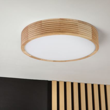 Plafonieră de baie LINARO 3xE27/15W/230V IP54 stejar Ø 37 cm