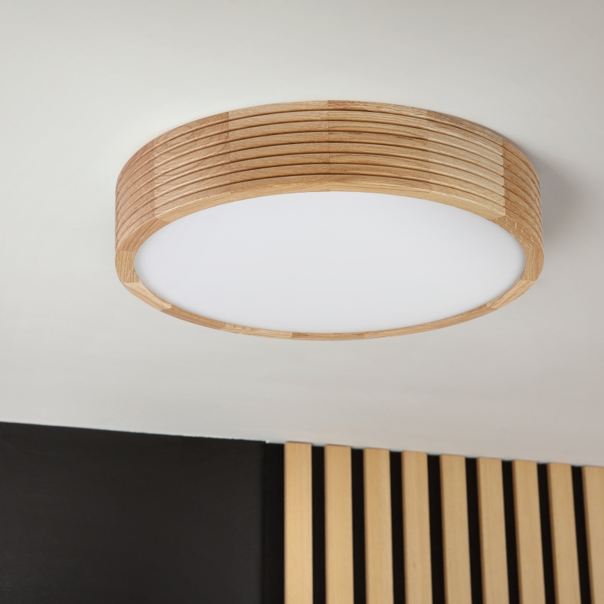 Plafonieră de baie LINARO 3xE27/15W/230V IP54 stejar Ø 37 cm