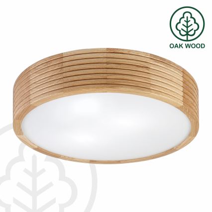 Plafonieră de baie LINARO 3xE27/15W/230V IP54 stejar Ø 37 cm