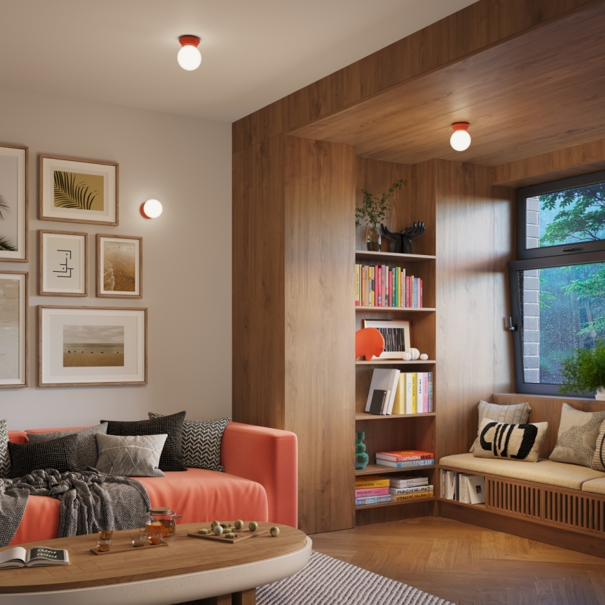 Plafonieră pentru baie ZORI, 1x G9, 8W, 230V, Ø 12 cm, IP44, roz