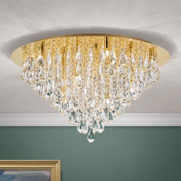 Plafonieră de cristal CELESTE 12xG9/40W/230V d. 75 cm auriu