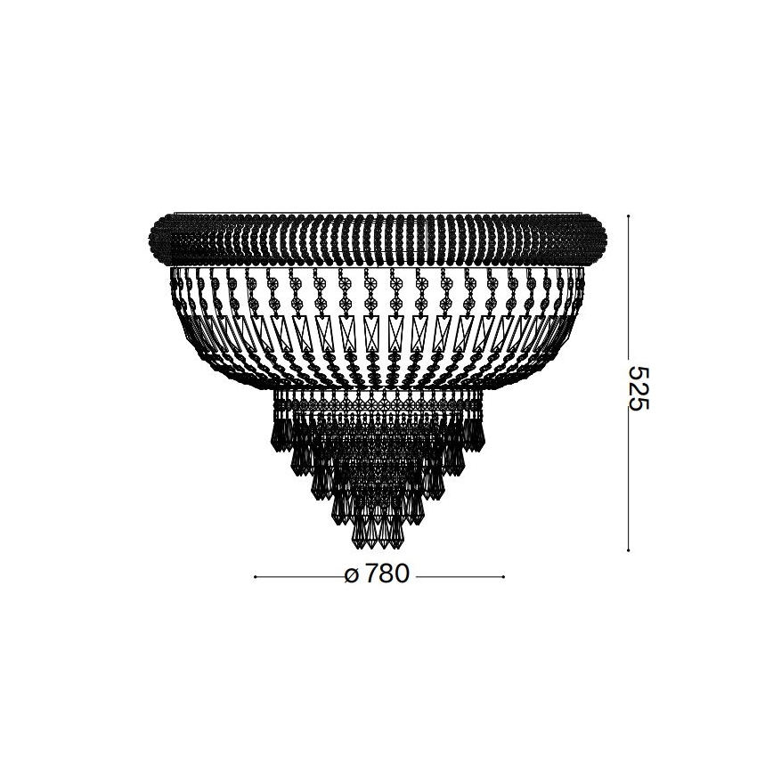 Plafonieră de cristal Ideal Lux DUBAI 24xE14/28W/230V d. 78 cm crom lucios