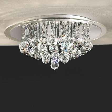 Plafonieră de cristal GLORIA 4xG9/40W/230V d. 38 cm transparent/crom