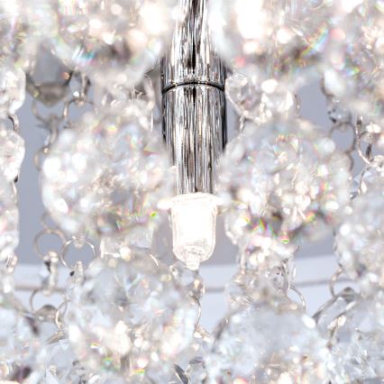 Plafonieră de cristal GLORIA 4xG9/40W/230V d. 38 cm transparent/crom