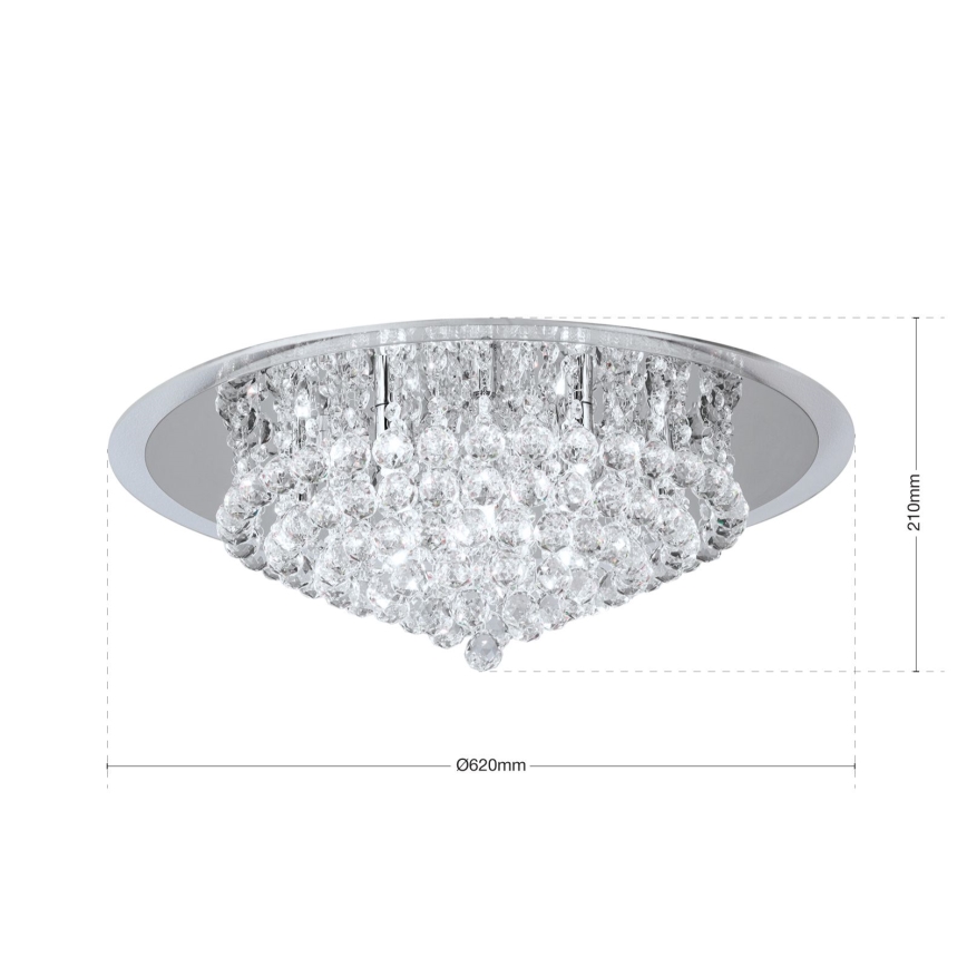 Plafonieră de cristal GLORIA 9xG9/40W/230V d. 62 cm crom