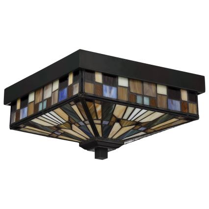 Elstead - Plafonieră de exterior Tiffany INGLENOOK 2xE27/60W/230V IP44