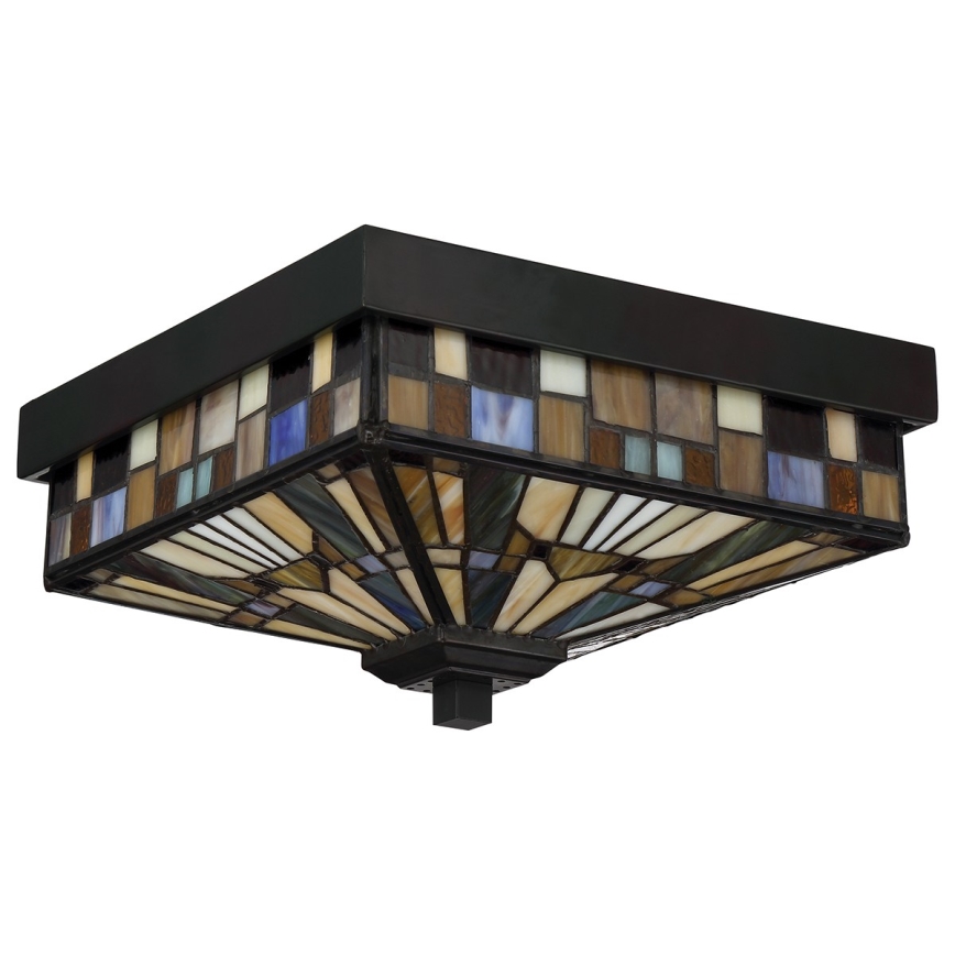 Elstead - Plafonieră de exterior Tiffany INGLENOOK 2xE27/60W/230V IP44