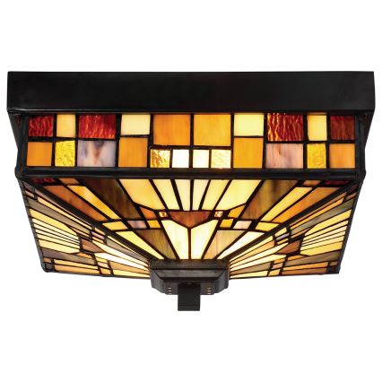 Elstead - Plafonieră de exterior Tiffany INGLENOOK 2xE27/60W/230V IP44