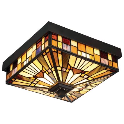Elstead - Plafonieră de exterior Tiffany INGLENOOK 2xE27/60W/230V IP44