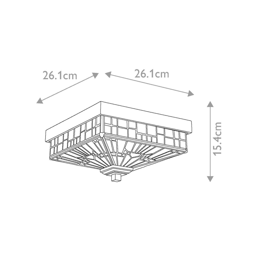 Elstead - Plafonieră de exterior Tiffany INGLENOOK 2xE27/60W/230V IP44